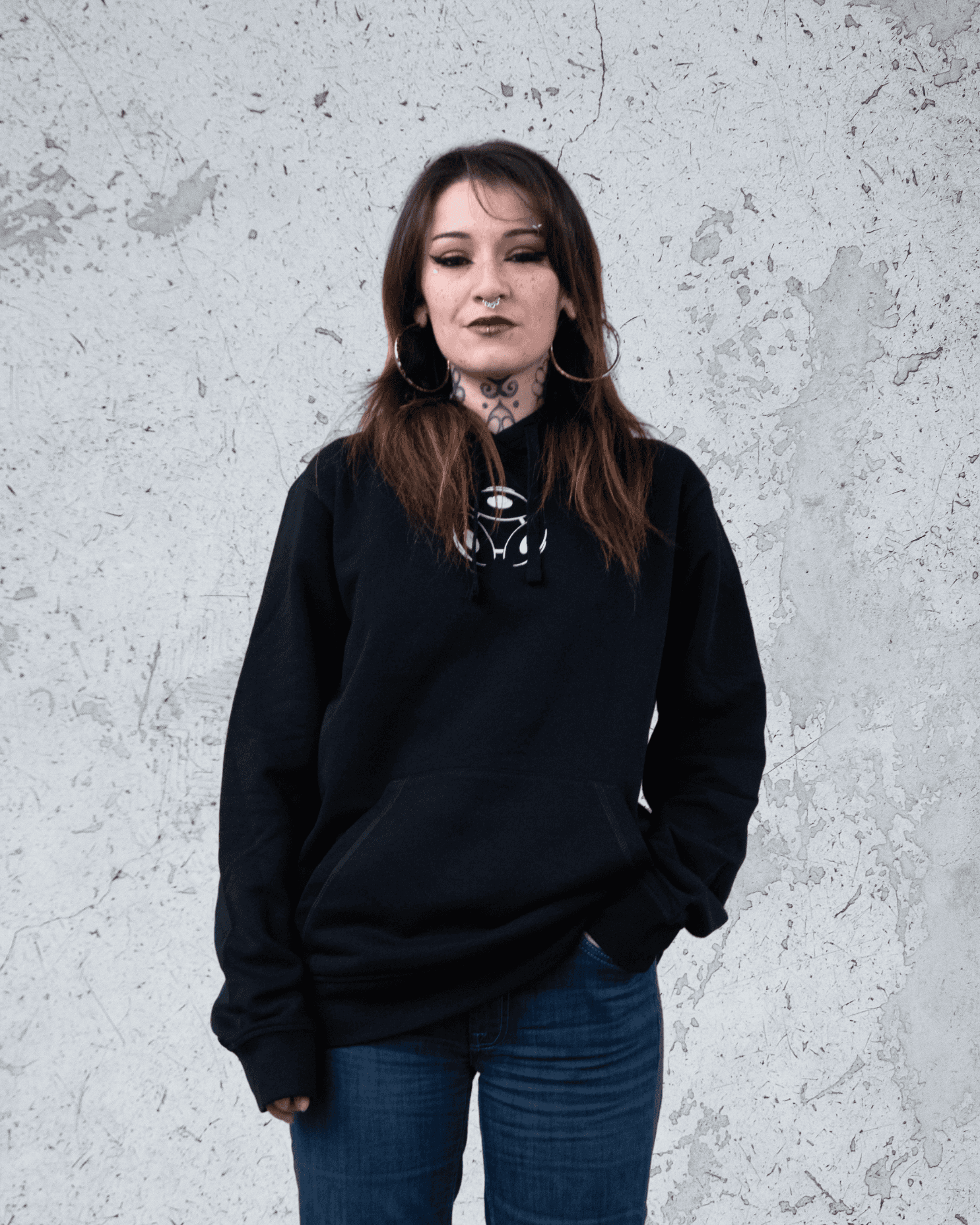 Sweat-shirt • Noir Serigraphie Blanche 3