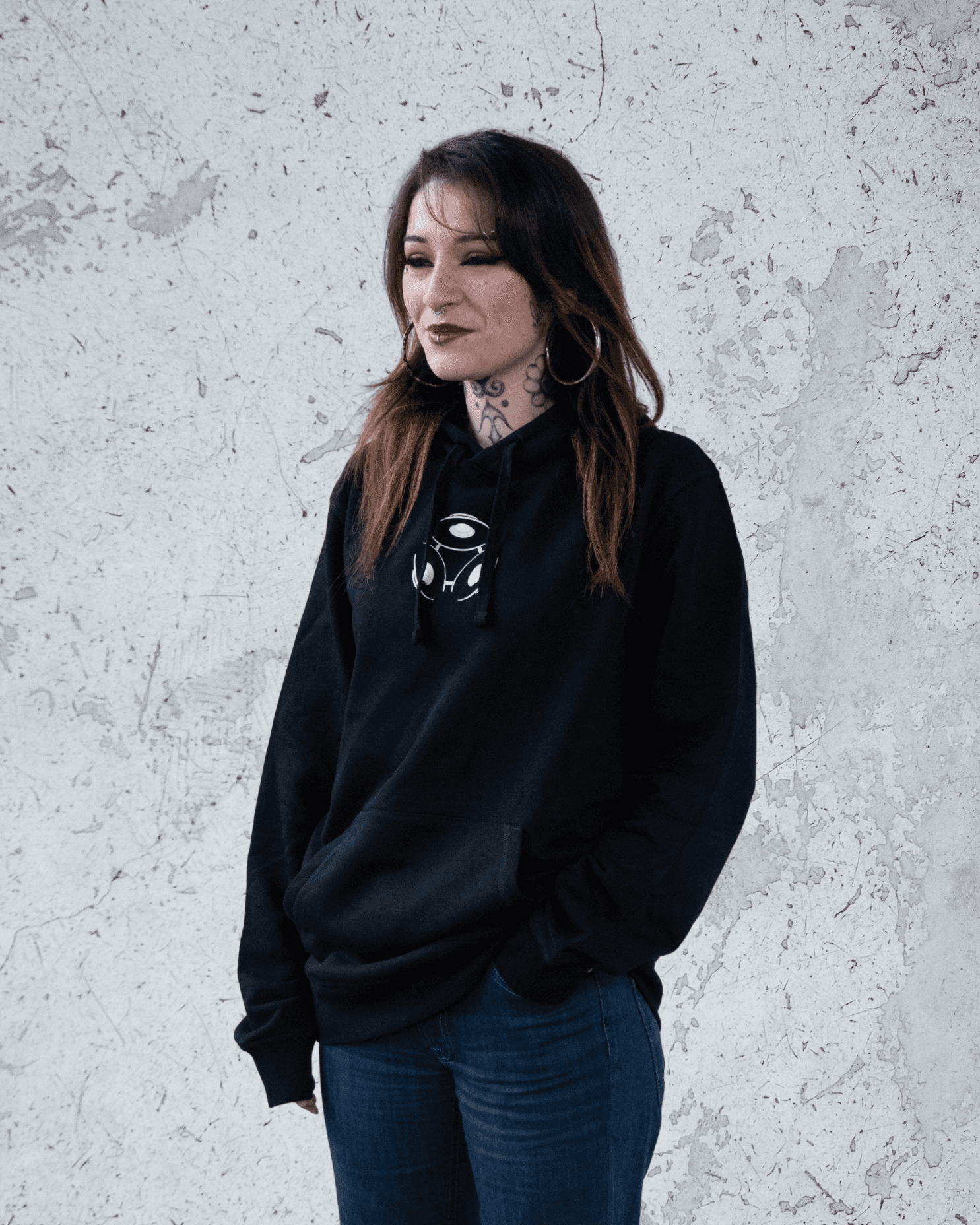 Sweat-shirt • Noir Serigraphie Blanche 4